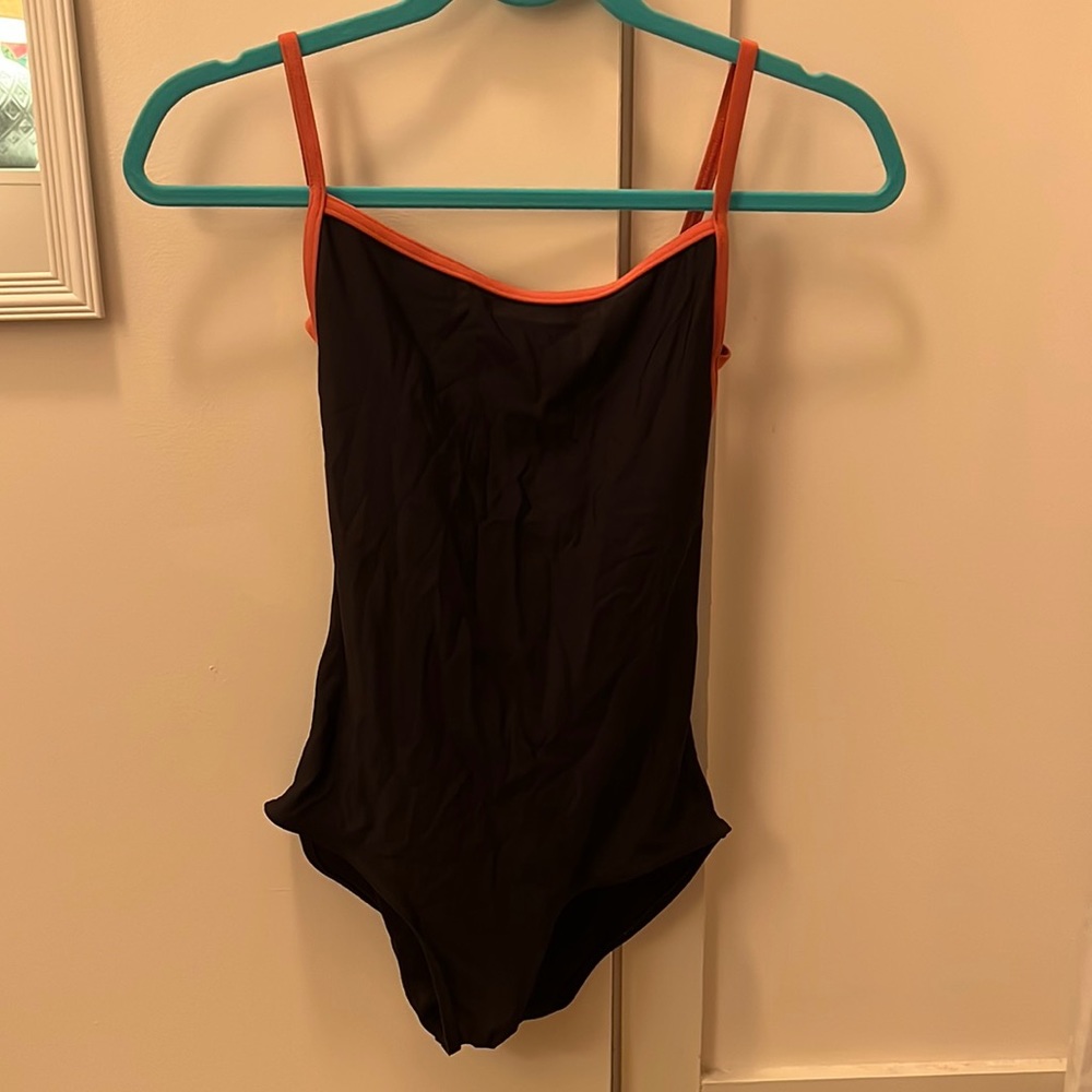 Black and coral Yumiko Leotard